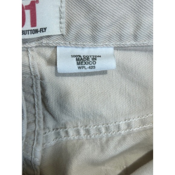 Vintage Levi's 501 Jeans Mens Cream Straight Leg Button Fly Distressed W32 L30 - Picture 7 of 8